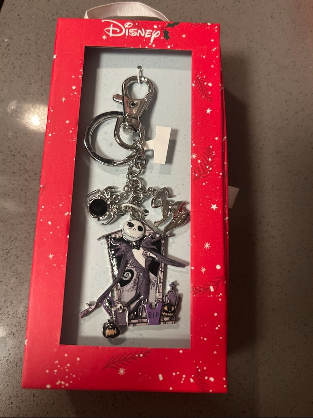Disney Jack Skellington Silver and Purple Halloween Keychain bag Charm